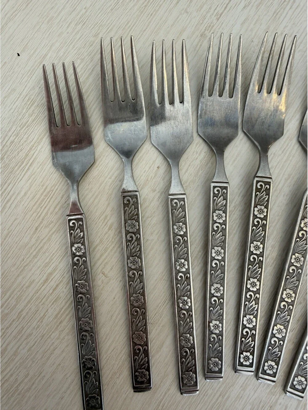 Gold Standard Night Blossom Stainless Flatware Lot Of 19 Japan